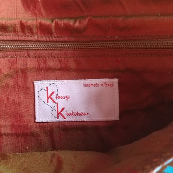 Turquoise Acid Washed Cowhide Clutch Purse - Picture 4 of 7